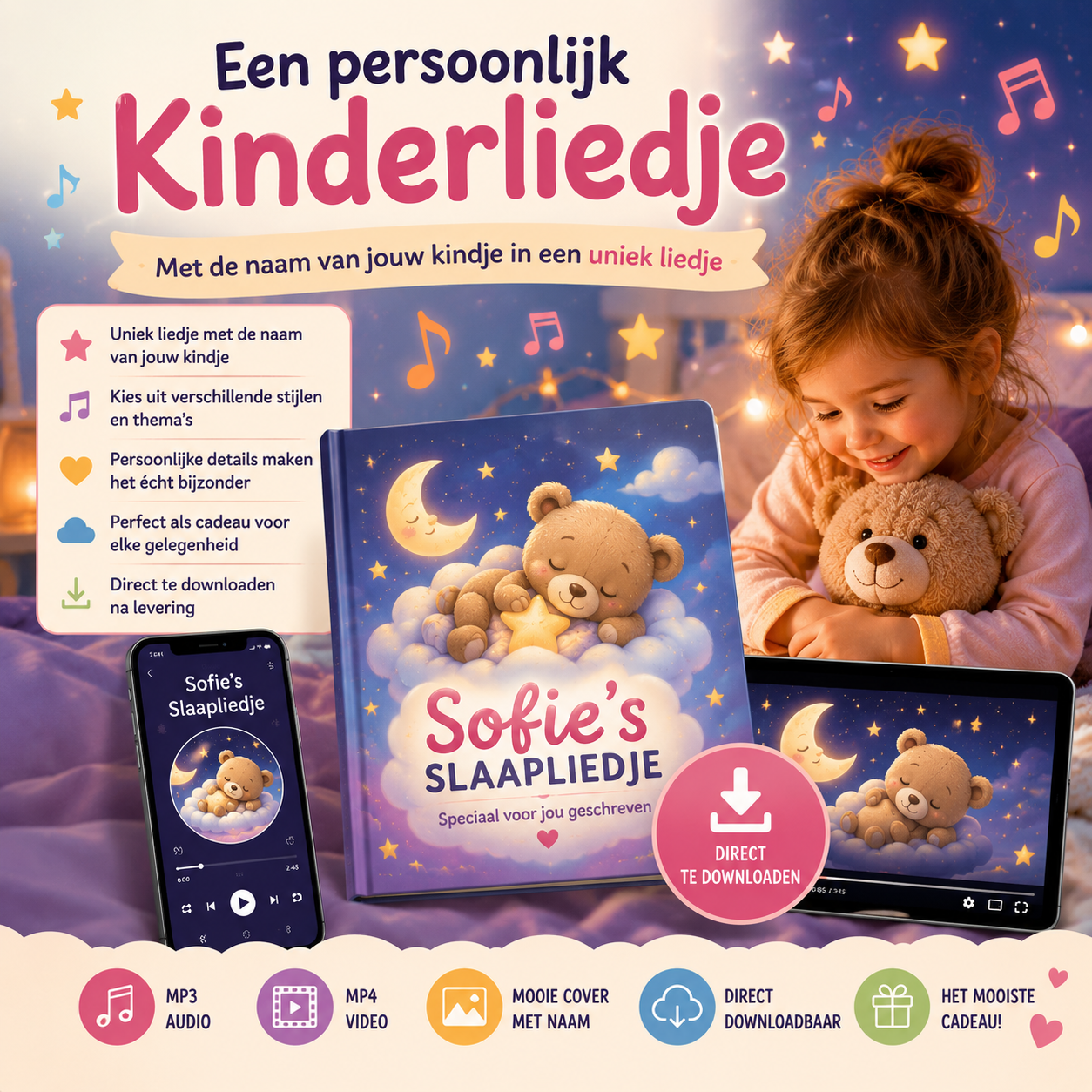 Jouw kind in de hoofdrol van een eigen, magisch liedje